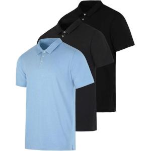 imageReal Essentials 3 Pack Mens Casual Jersey Cotton Short Sleeve Quick Dry Breathable Polo Shirt  Available in Big ampamp TallSet G
