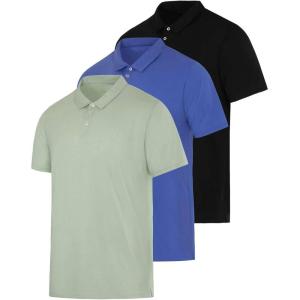 imageReal Essentials 3 Pack Mens Casual Jersey Cotton Short Sleeve Quick Dry Breathable Polo Shirt  Available in Big ampamp TallSet L