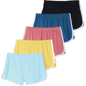 imageReal Essentials 5 Pack Girls DryFit Active Athletic Dolphin Shorts Ages 416Set 3