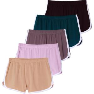 imageReal Essentials 5 Pack Girls DryFit Active Athletic Dolphin Shorts Ages 416Set 8