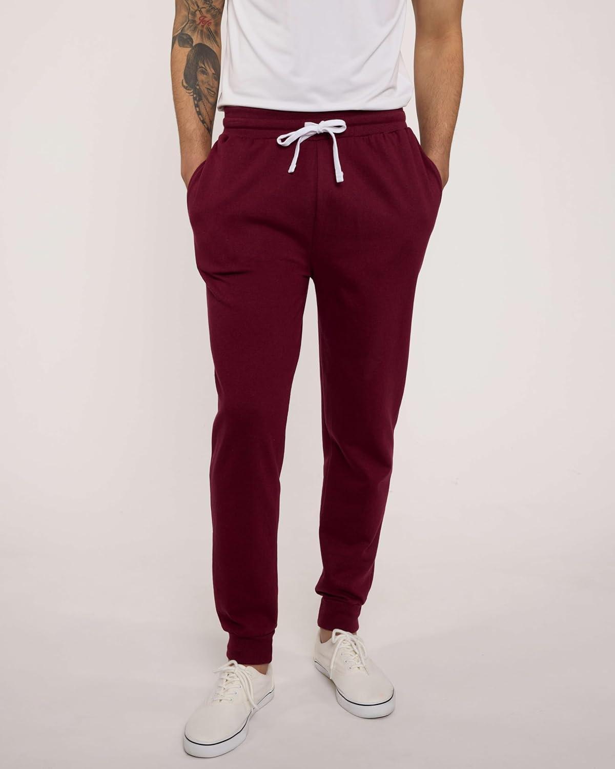imageReal Essentials 3 Pack Mens Jogger Sweatpants  Cotton Fleece Bottoms Athletic Pants with Pockets Big ampamp Tall AvailableSet B