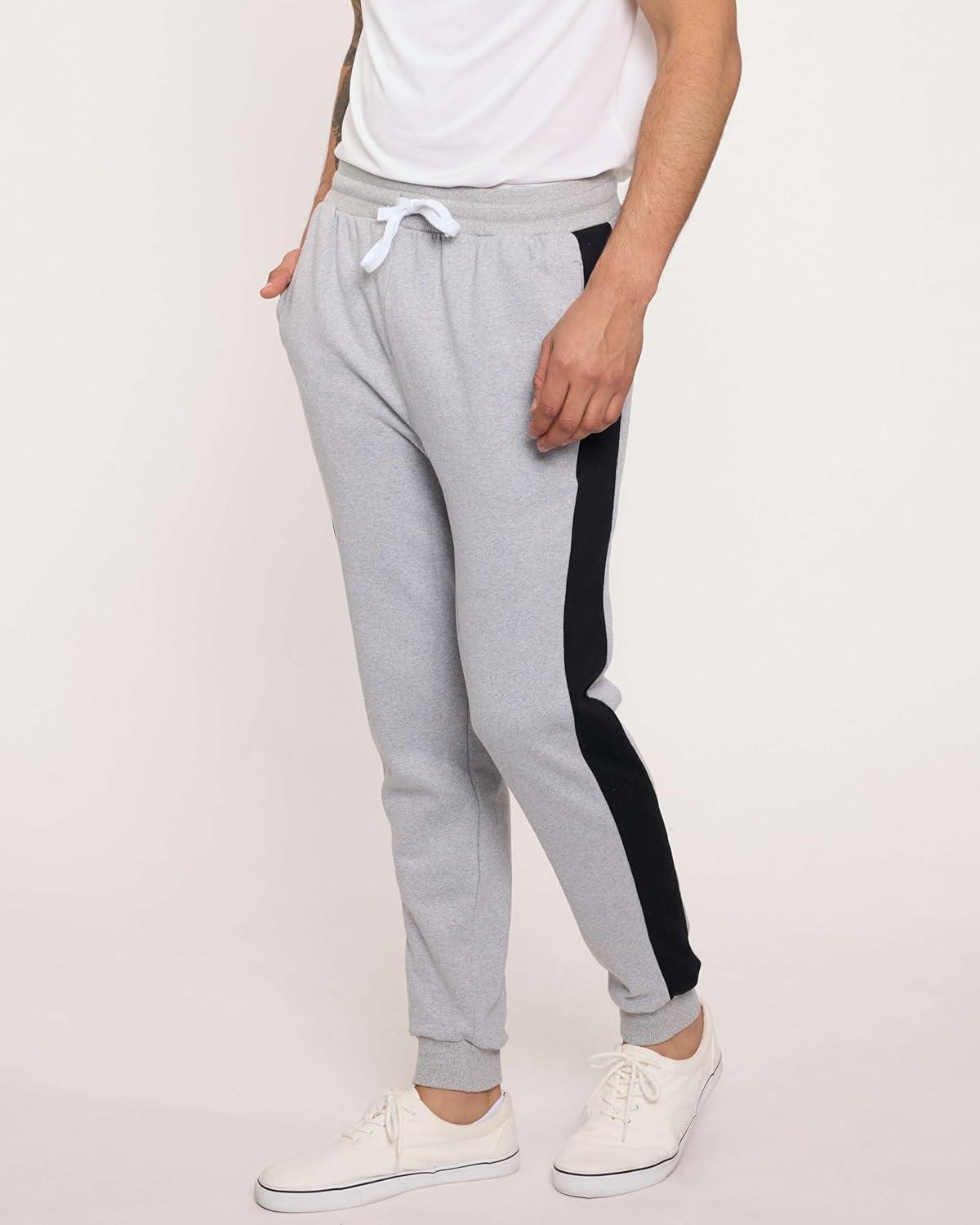 imageReal Essentials 3 Pack Mens Jogger Sweatpants  Cotton Fleece Bottoms Athletic Pants with Pockets Big ampamp Tall AvailableSet E