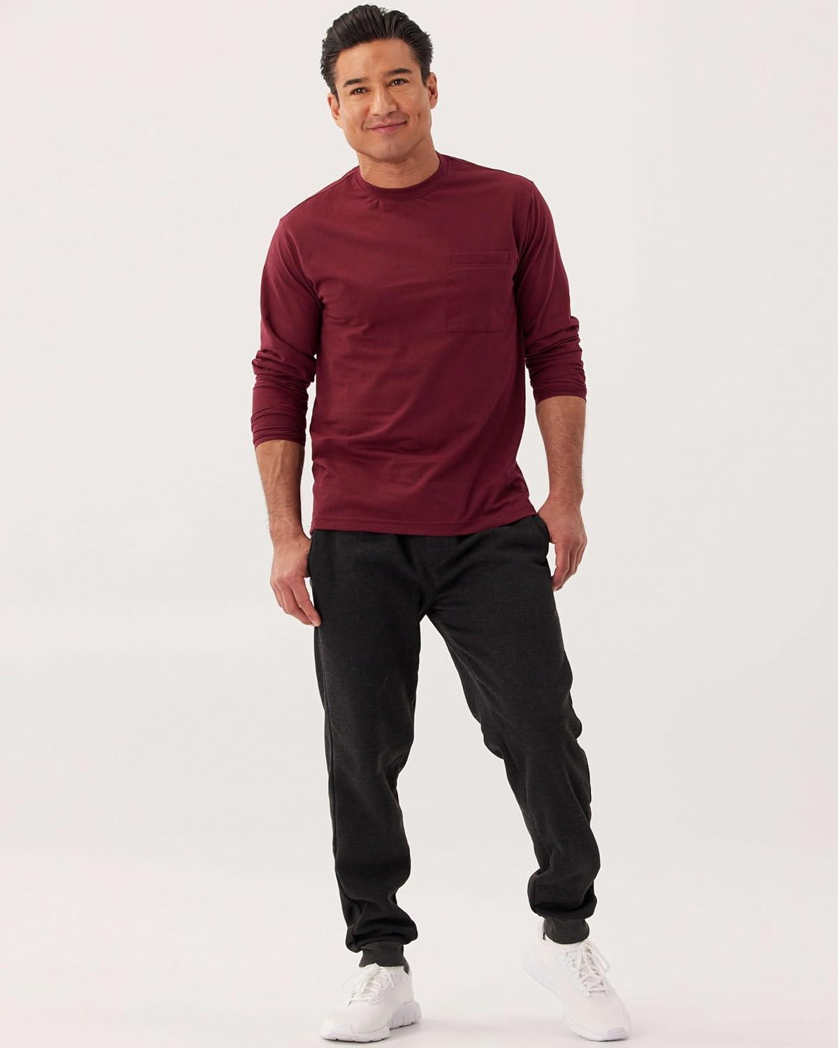 imageReal Essentials 3 Pack Mens Jogger Sweatpants  Cotton Fleece Bottoms Athletic Pants with Pockets Big ampamp Tall AvailableSet E