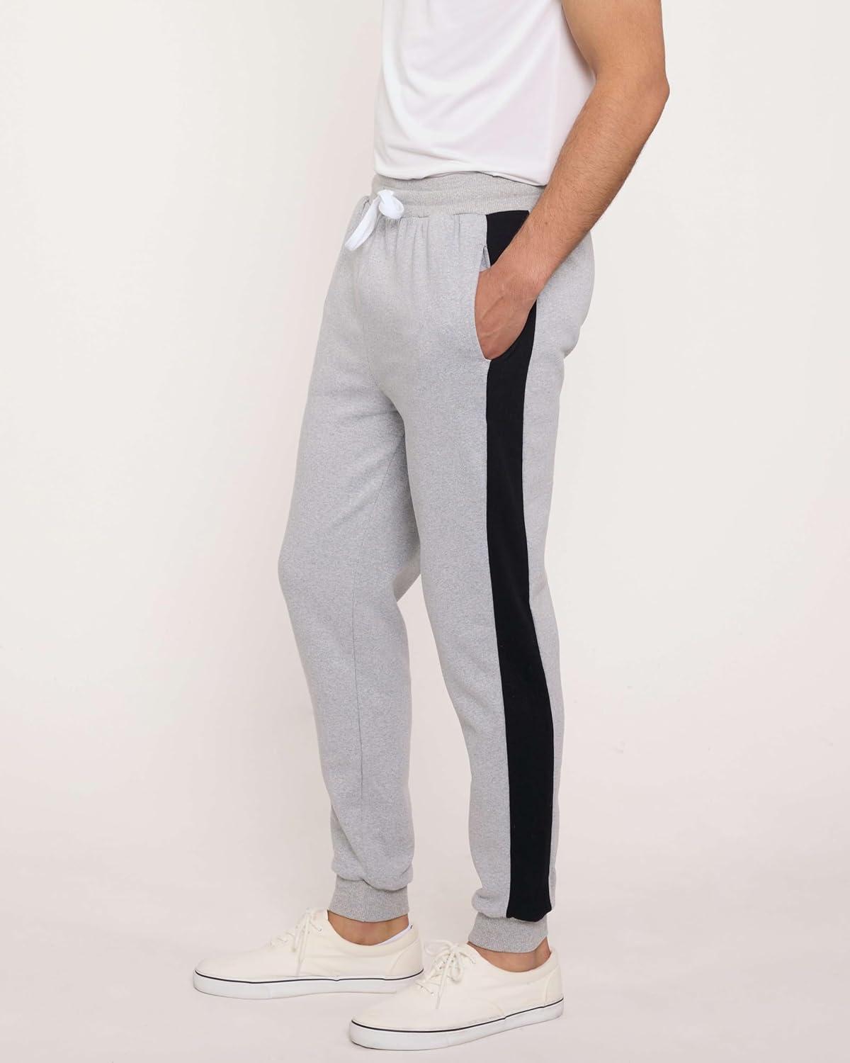 imageReal Essentials 3 Pack Mens Jogger Sweatpants  Cotton Fleece Bottoms Athletic Pants with Pockets Big ampamp Tall AvailableSet E