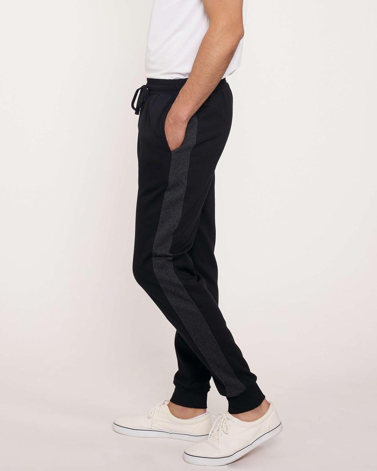 imageReal Essentials 3 Pack Mens Jogger Sweatpants  Cotton Fleece Bottoms Athletic Pants with Pockets Big ampamp Tall AvailableSet F
