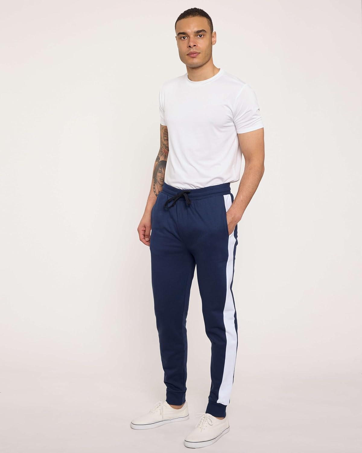 imageReal Essentials 3 Pack Mens Jogger Sweatpants  Cotton Fleece Bottoms Athletic Pants with Pockets Big ampamp Tall AvailableSet F