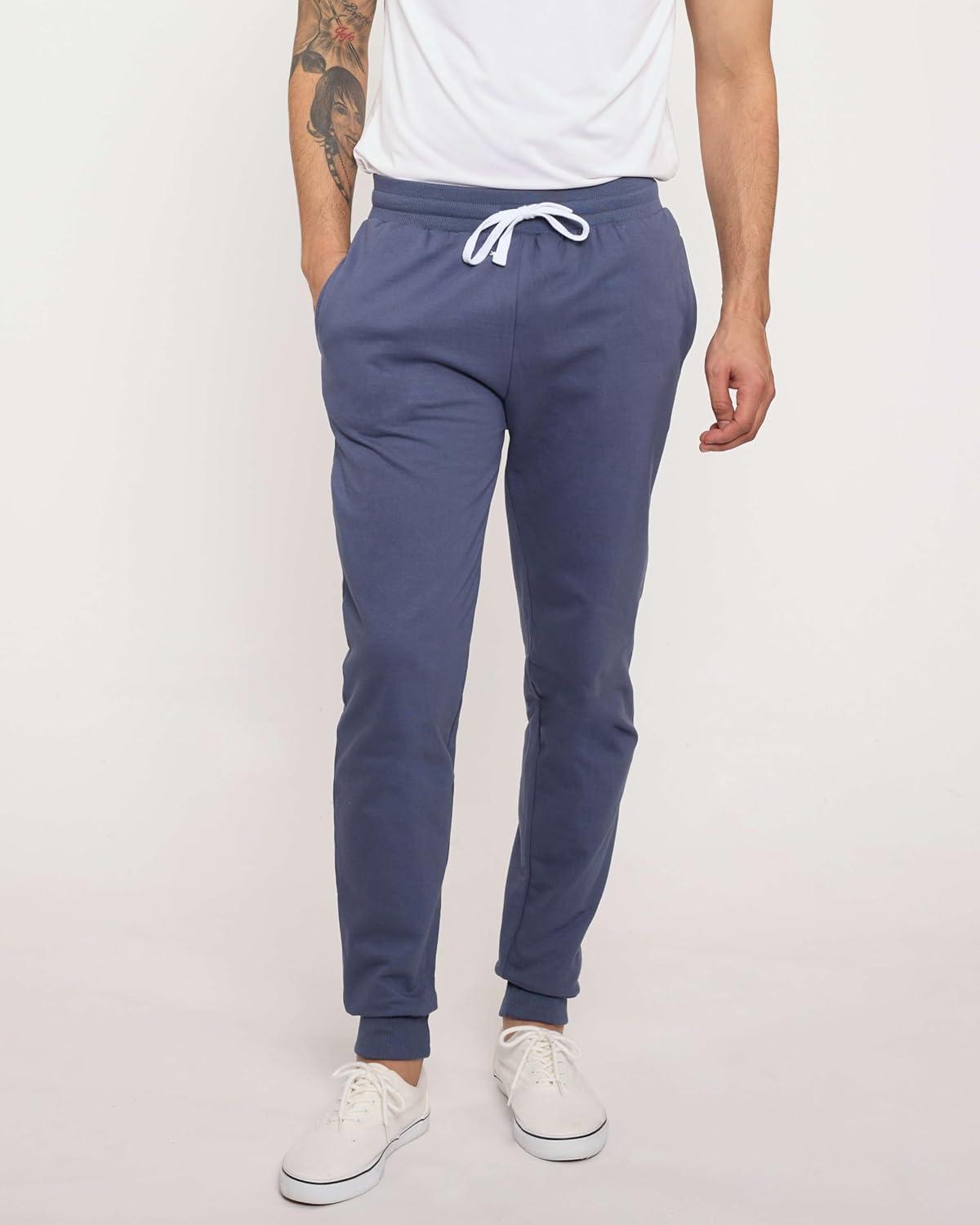 imageReal Essentials 3 Pack Mens Jogger Sweatpants  Cotton Fleece Bottoms Athletic Pants with Pockets Big ampamp Tall AvailableSet G