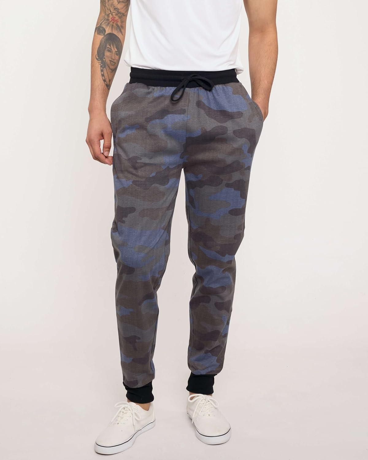 imageReal Essentials 3 Pack Mens Jogger Sweatpants  Cotton Fleece Bottoms Athletic Pants with Pockets Big ampamp Tall AvailableSet H