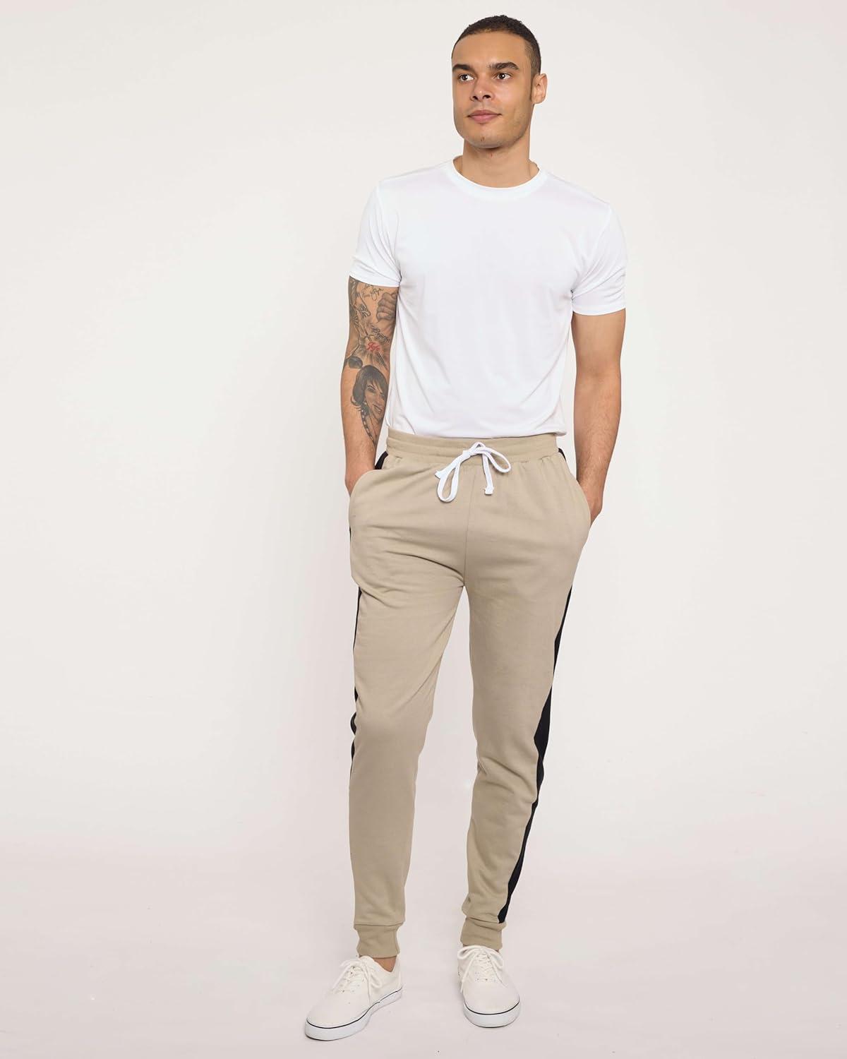 imageReal Essentials 3 Pack Mens Jogger Sweatpants  Cotton Fleece Bottoms Athletic Pants with Pockets Big ampamp Tall AvailableSet I