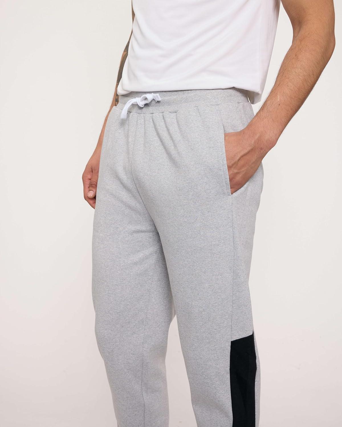 imageReal Essentials 3 Pack Mens Jogger Sweatpants  Cotton Fleece Bottoms Athletic Pants with Pockets Big ampamp Tall AvailableSet J