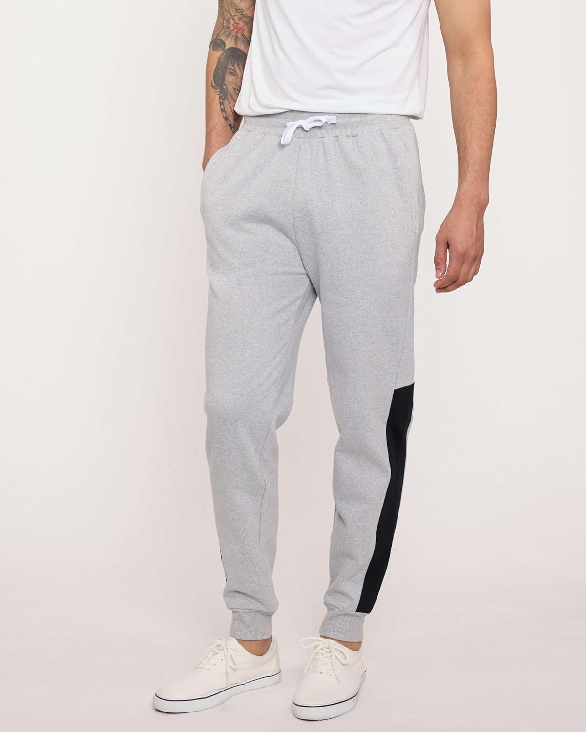 imageReal Essentials 3 Pack Mens Jogger Sweatpants  Cotton Fleece Bottoms Athletic Pants with Pockets Big ampamp Tall AvailableSet J
