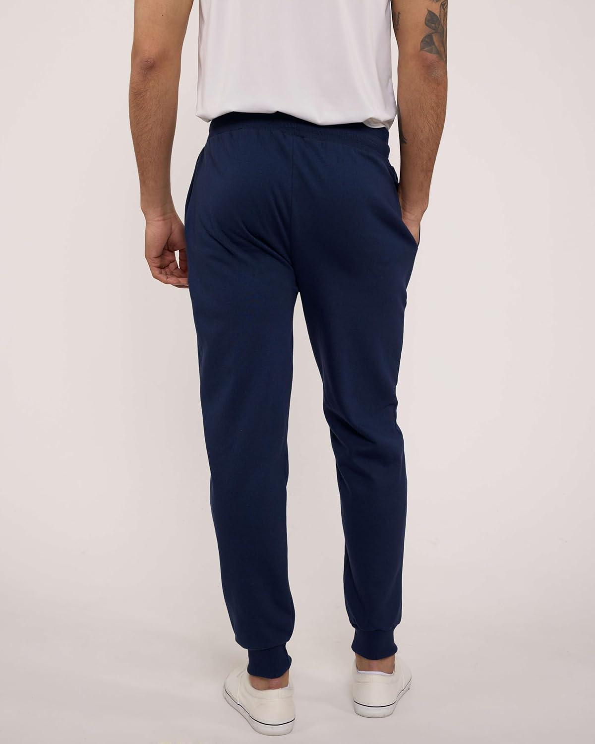 imageReal Essentials 3 Pack Mens Jogger Sweatpants  Cotton Fleece Bottoms Athletic Pants with Pockets Big ampamp Tall AvailableSet a