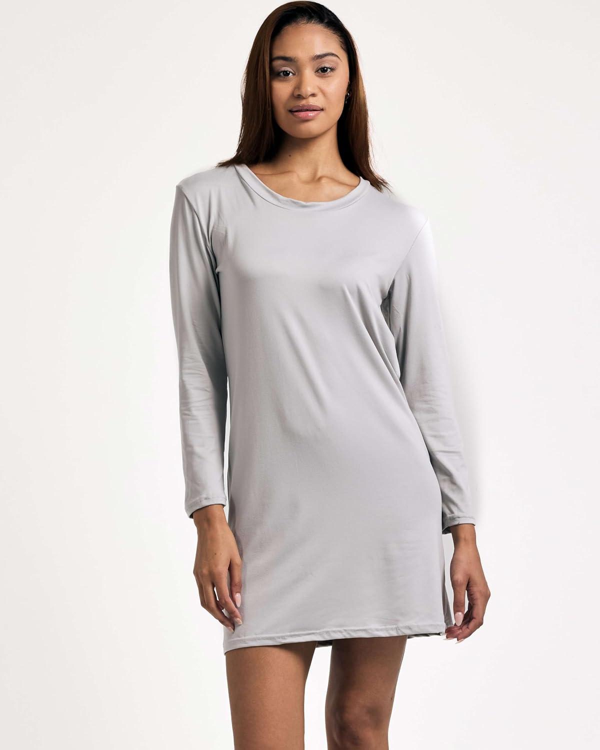 imageReal Essentials 3 Pack UltraSoft Night Shirt for Women Long Sleeve Sleep Shirt Nightgown Available in Plus SizeSet 3