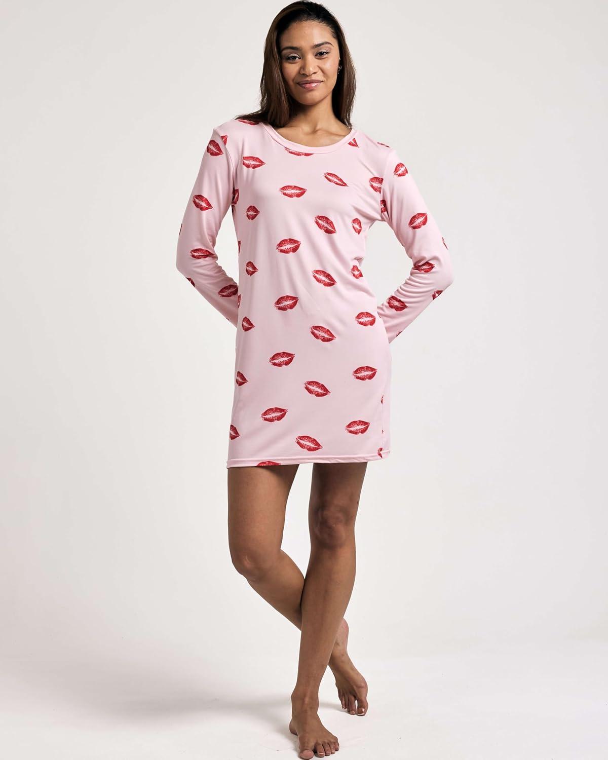 imageReal Essentials 3 Pack UltraSoft Night Shirt for Women Long Sleeve Sleep Shirt Nightgown Available in Plus SizeSet 6