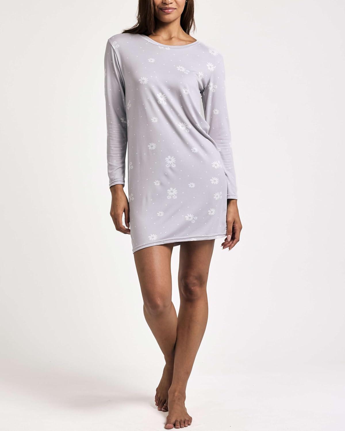imageReal Essentials 3 Pack UltraSoft Night Shirt for Women Long Sleeve Sleep Shirt Nightgown Available in Plus SizeSet 7