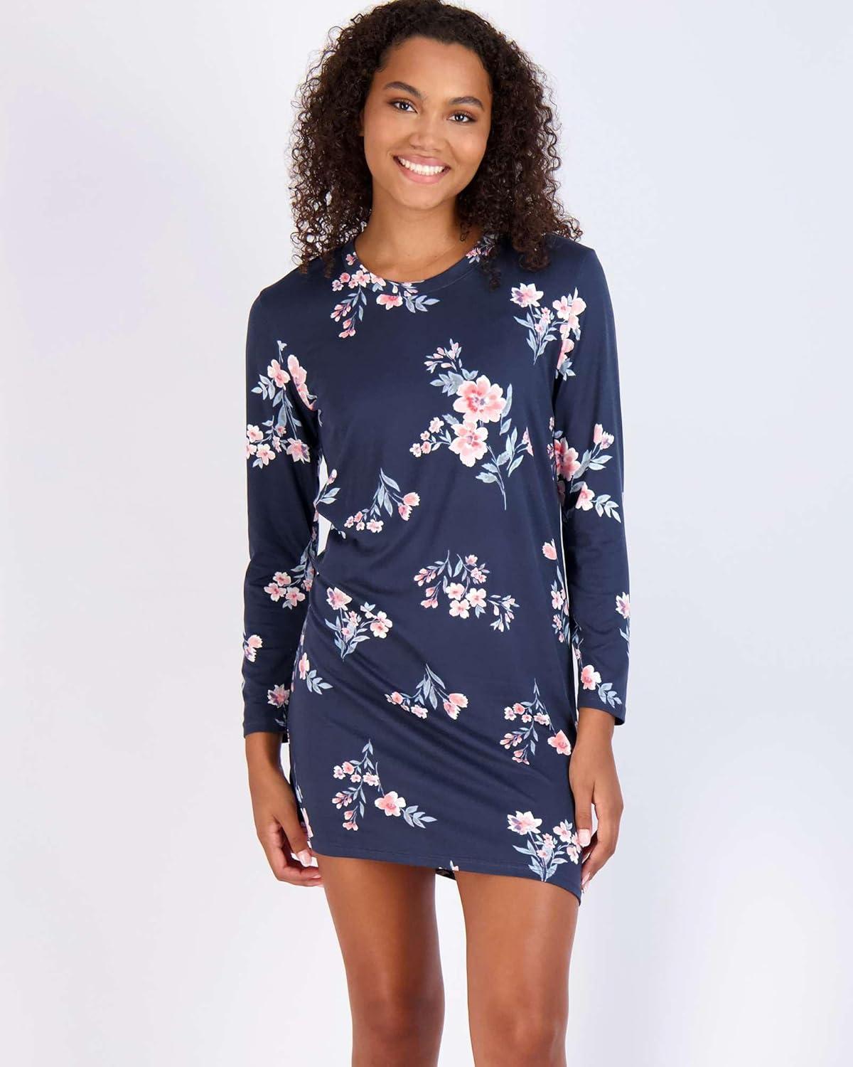 imageReal Essentials 3 Pack UltraSoft Night Shirt for Women Long Sleeve Sleep Shirt Nightgown Available in Plus SizeSet 8