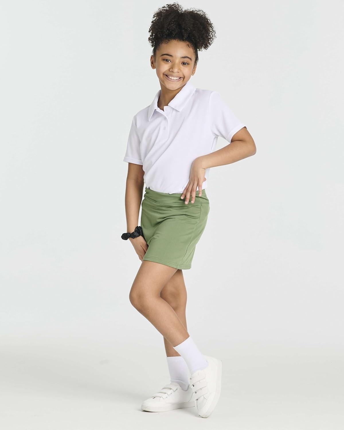 imageReal Essentials 4 Pack Girls Active Skort Athletic Performance Skirt  Tennis Golf Skirt with Bike Short Lining 416Set 2