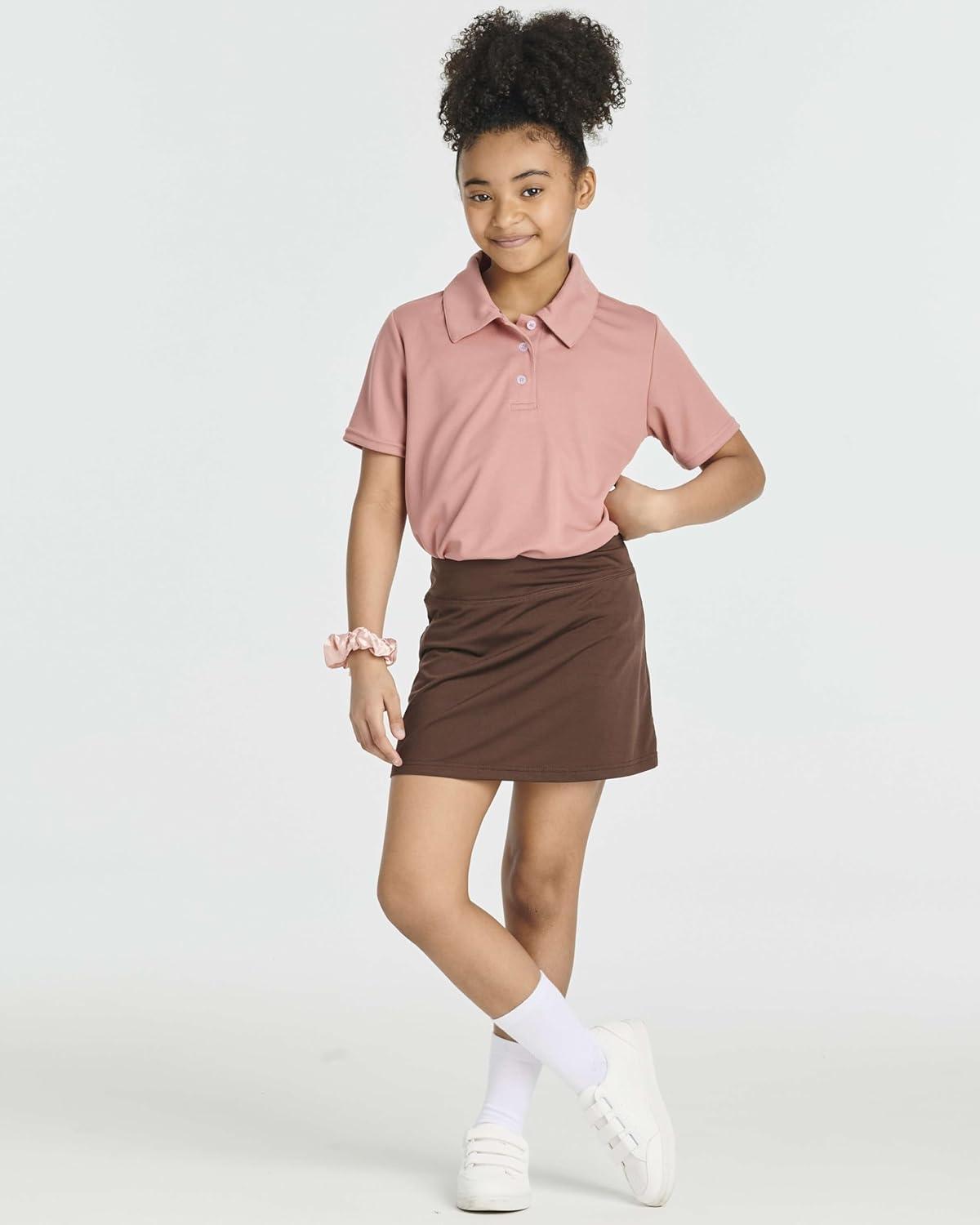 imageReal Essentials 4 Pack Girls Active Skort Athletic Performance Skirt  Tennis Golf Skirt with Bike Short Lining 416Set 6