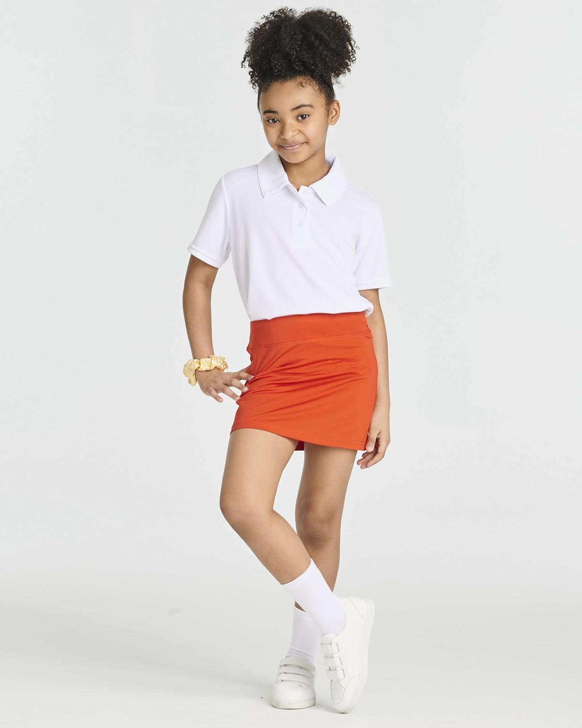 imageReal Essentials 4 Pack Girls Active Skort Athletic Performance Skirt  Tennis Golf Skirt with Bike Short Lining 416Set 7