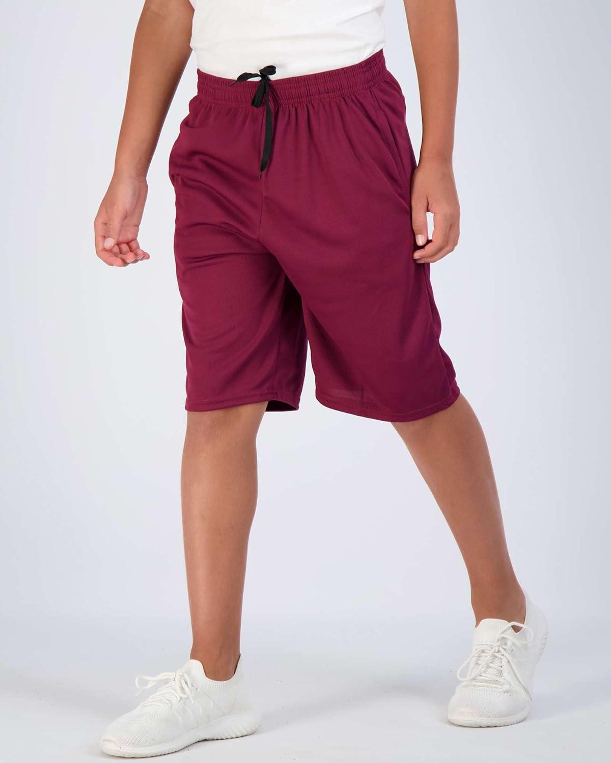 imageReal Essentials 5 Pack Boys Mesh Basketball Athletic Shorts with Pockets  Teen Kids Youth Quick Dry Soccer Running GymSet 1