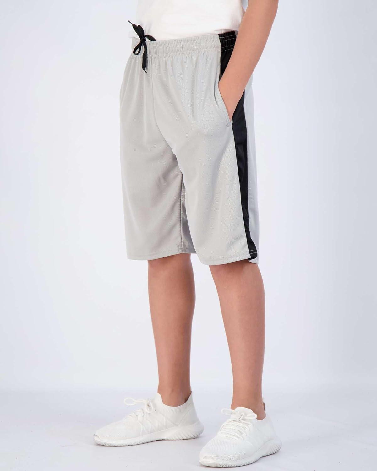 imageReal Essentials 5 Pack Boys Mesh Basketball Athletic Shorts with Pockets  Teen Kids Youth Quick Dry Soccer Running GymSet 10