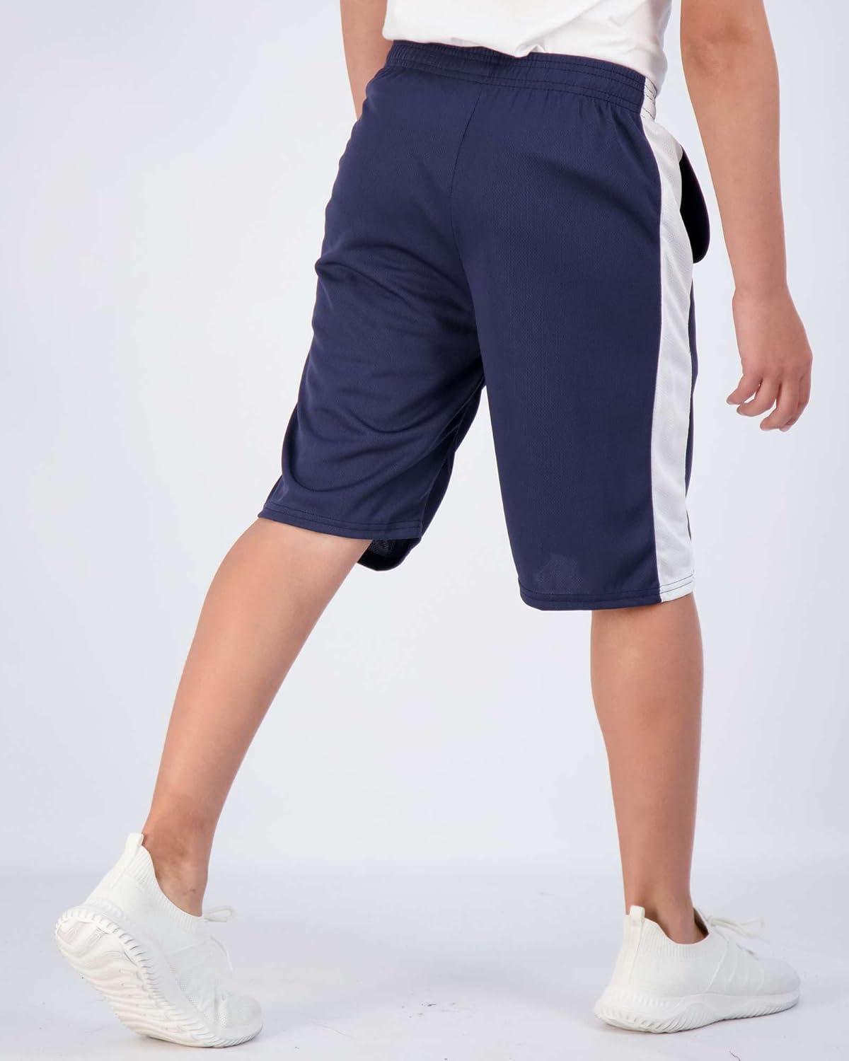 imageReal Essentials 5 Pack Boys Mesh Basketball Athletic Shorts with Pockets  Teen Kids Youth Quick Dry Soccer Running GymSet 10