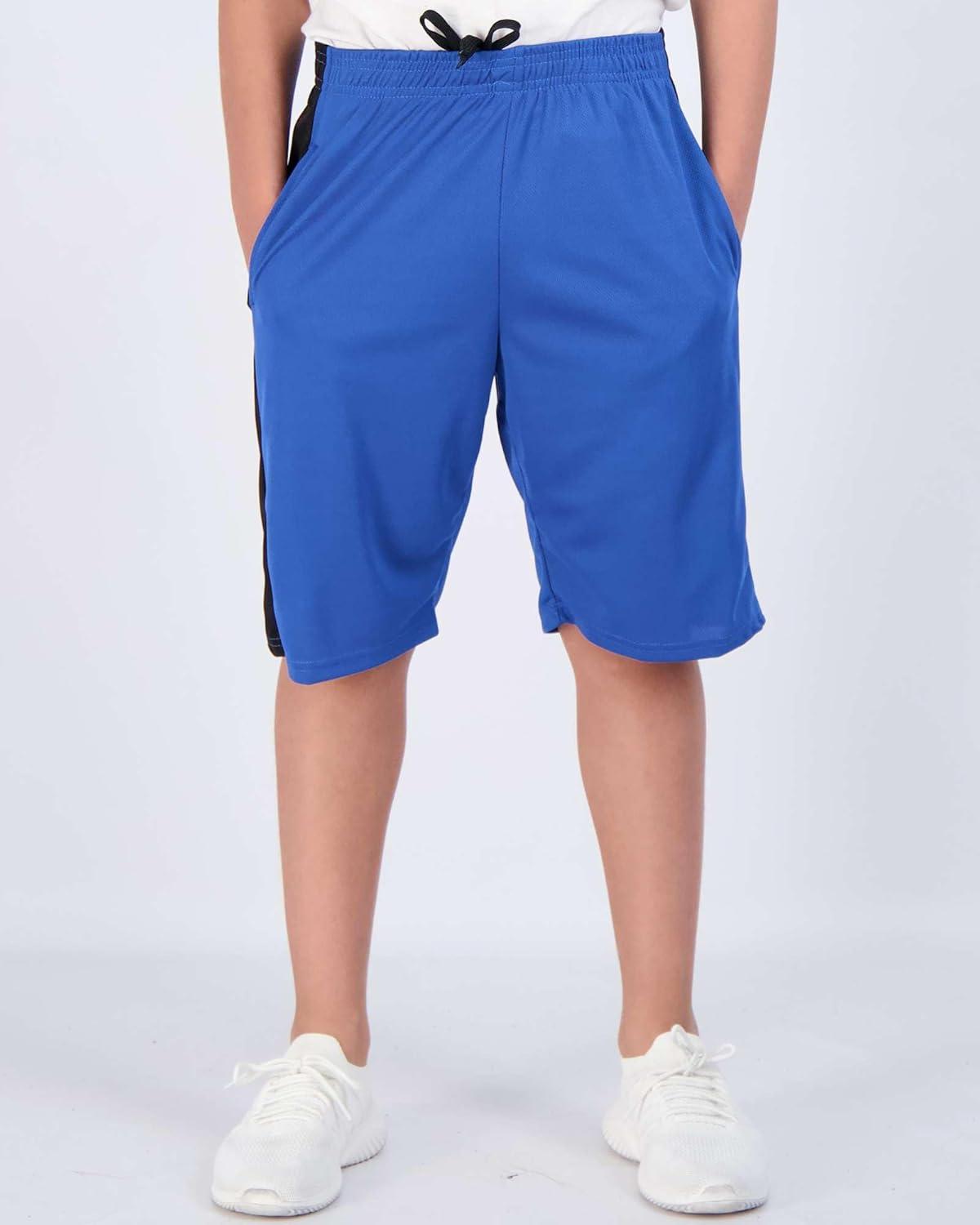 imageReal Essentials 5 Pack Boys Mesh Basketball Athletic Shorts with Pockets  Teen Kids Youth Quick Dry Soccer Running GymSet 10