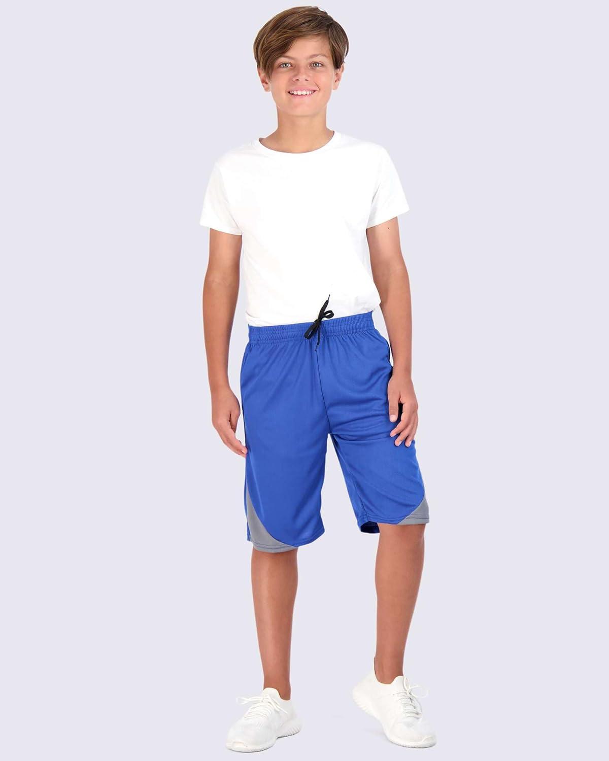 imageReal Essentials 5 Pack Boys Mesh Basketball Athletic Shorts with Pockets  Teen Kids Youth Quick Dry Soccer Running GymSet 11