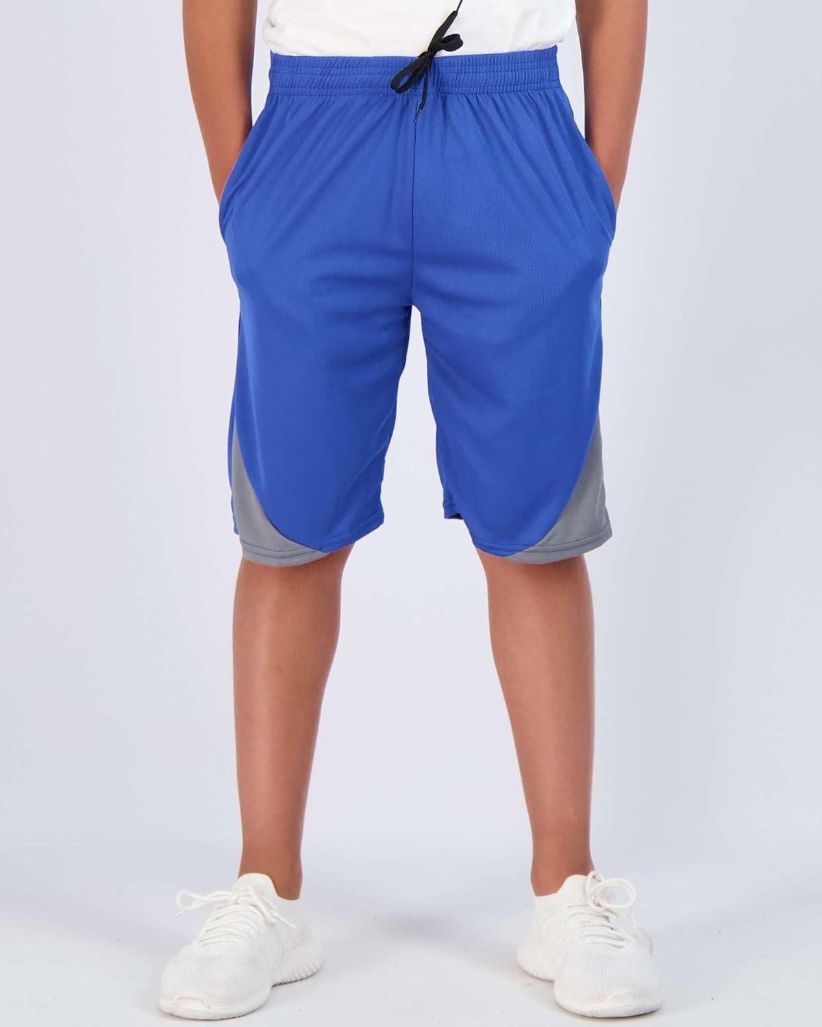 imageReal Essentials 5 Pack Boys Mesh Basketball Athletic Shorts with Pockets  Teen Kids Youth Quick Dry Soccer Running GymSet 11