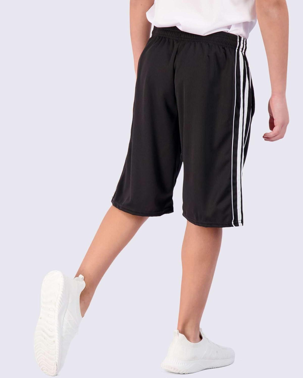 imageReal Essentials 5 Pack Boys Mesh Basketball Athletic Shorts with Pockets  Teen Kids Youth Quick Dry Soccer Running GymSet 12