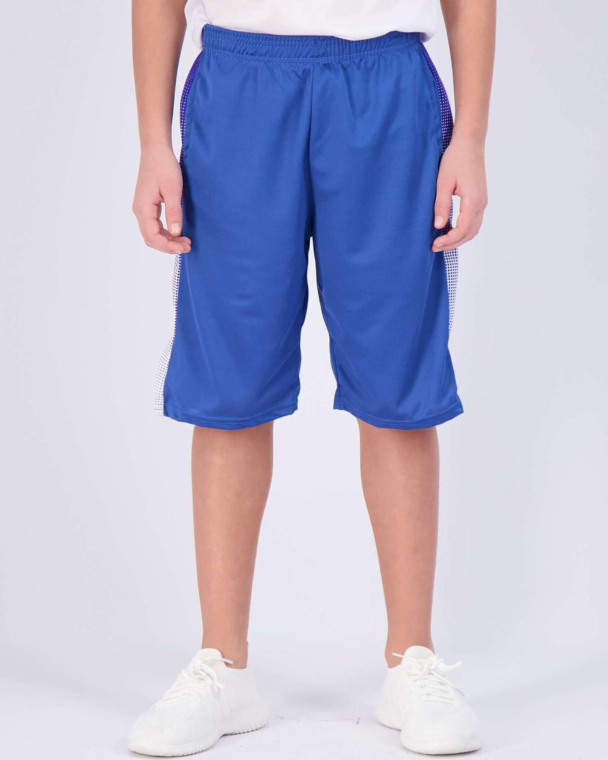 imageReal Essentials 5 Pack Boys Mesh Basketball Athletic Shorts with Pockets  Teen Kids Youth Quick Dry Soccer Running GymSet 13