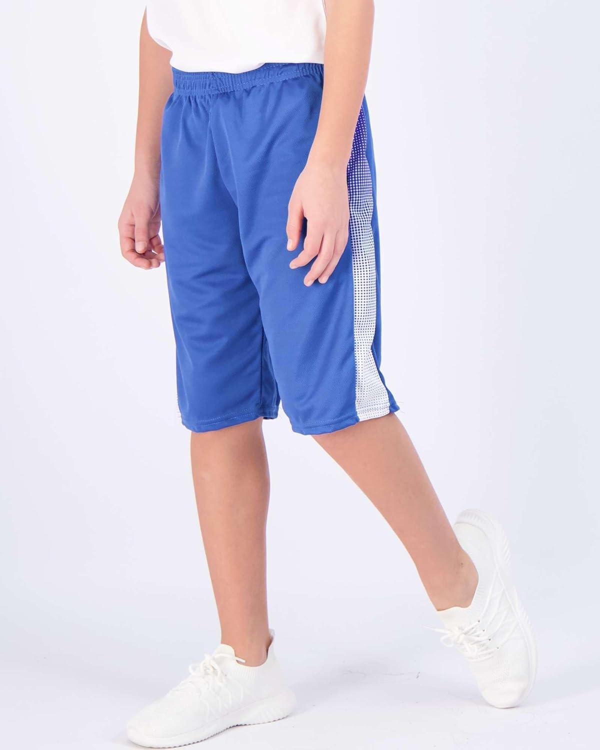 imageReal Essentials 5 Pack Boys Mesh Basketball Athletic Shorts with Pockets  Teen Kids Youth Quick Dry Soccer Running GymSet 13
