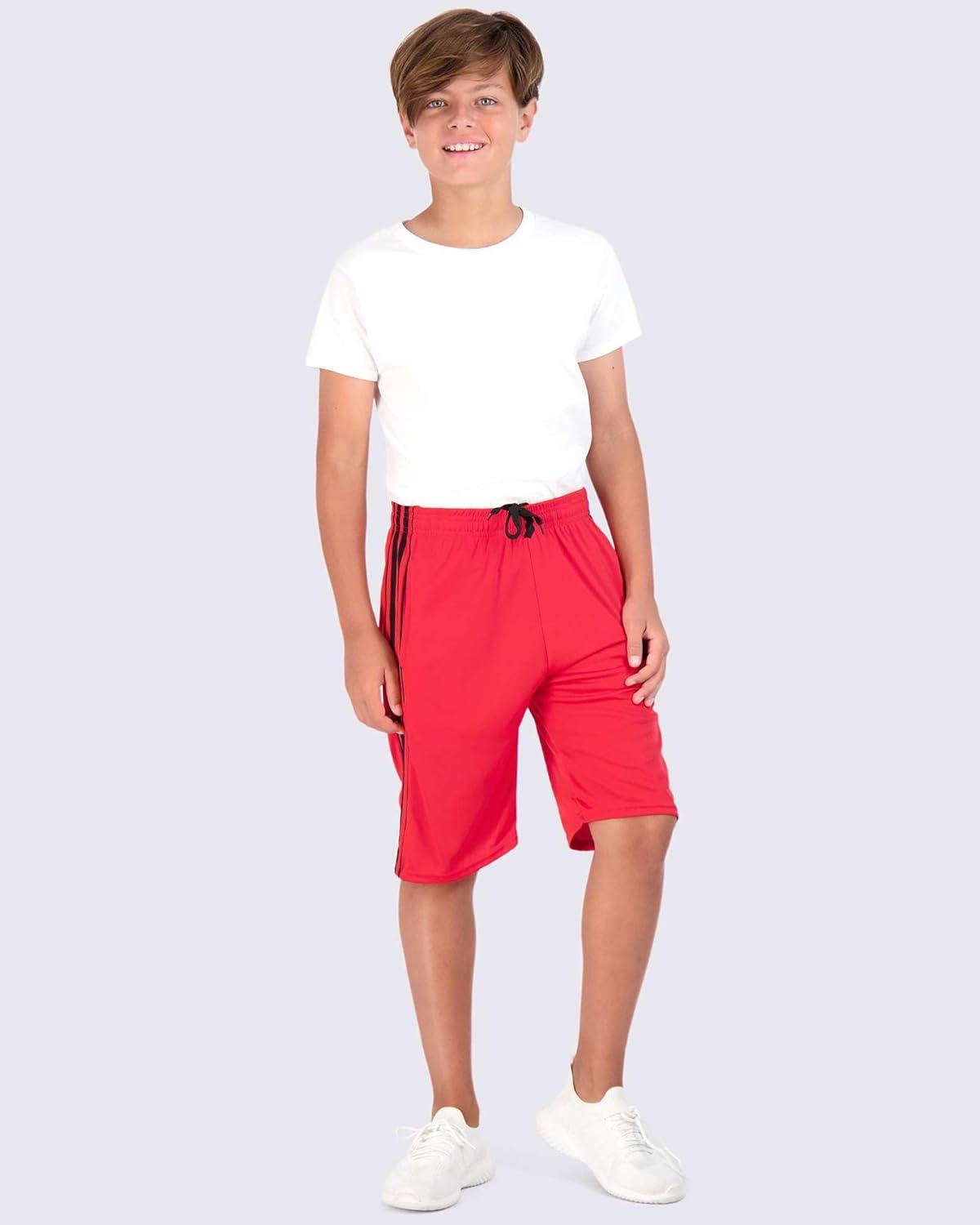 imageReal Essentials 5 Pack Boys Mesh Basketball Athletic Shorts with Pockets  Teen Kids Youth Quick Dry Soccer Running GymSet 2