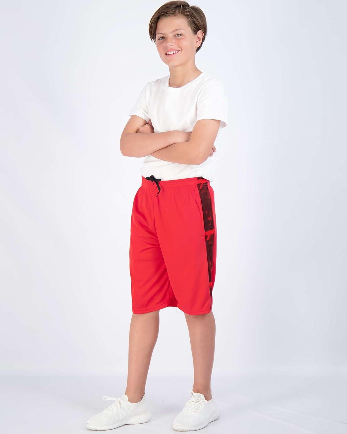 imageReal Essentials 5 Pack Boys Mesh Basketball Athletic Shorts with Pockets  Teen Kids Youth Quick Dry Soccer Running GymSet 4