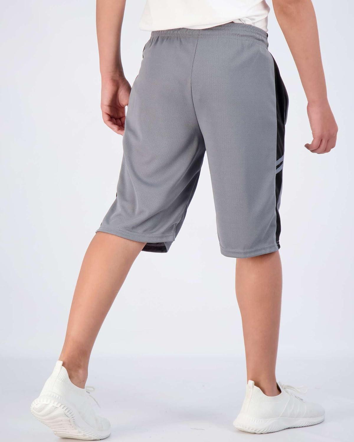 imageReal Essentials 5 Pack Boys Mesh Basketball Athletic Shorts with Pockets  Teen Kids Youth Quick Dry Soccer Running GymSet 5
