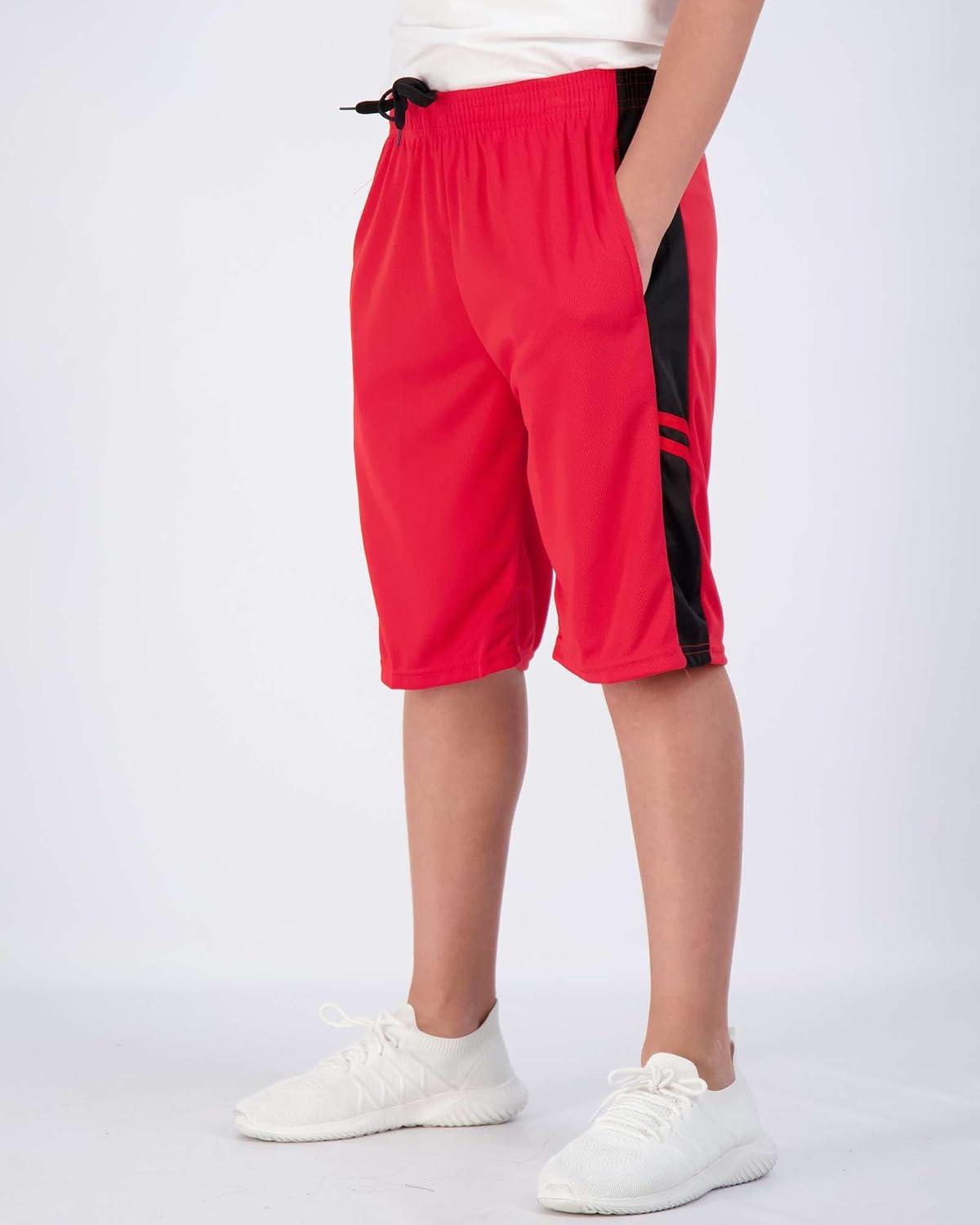 imageReal Essentials 5 Pack Boys Mesh Basketball Athletic Shorts with Pockets  Teen Kids Youth Quick Dry Soccer Running GymSet 5