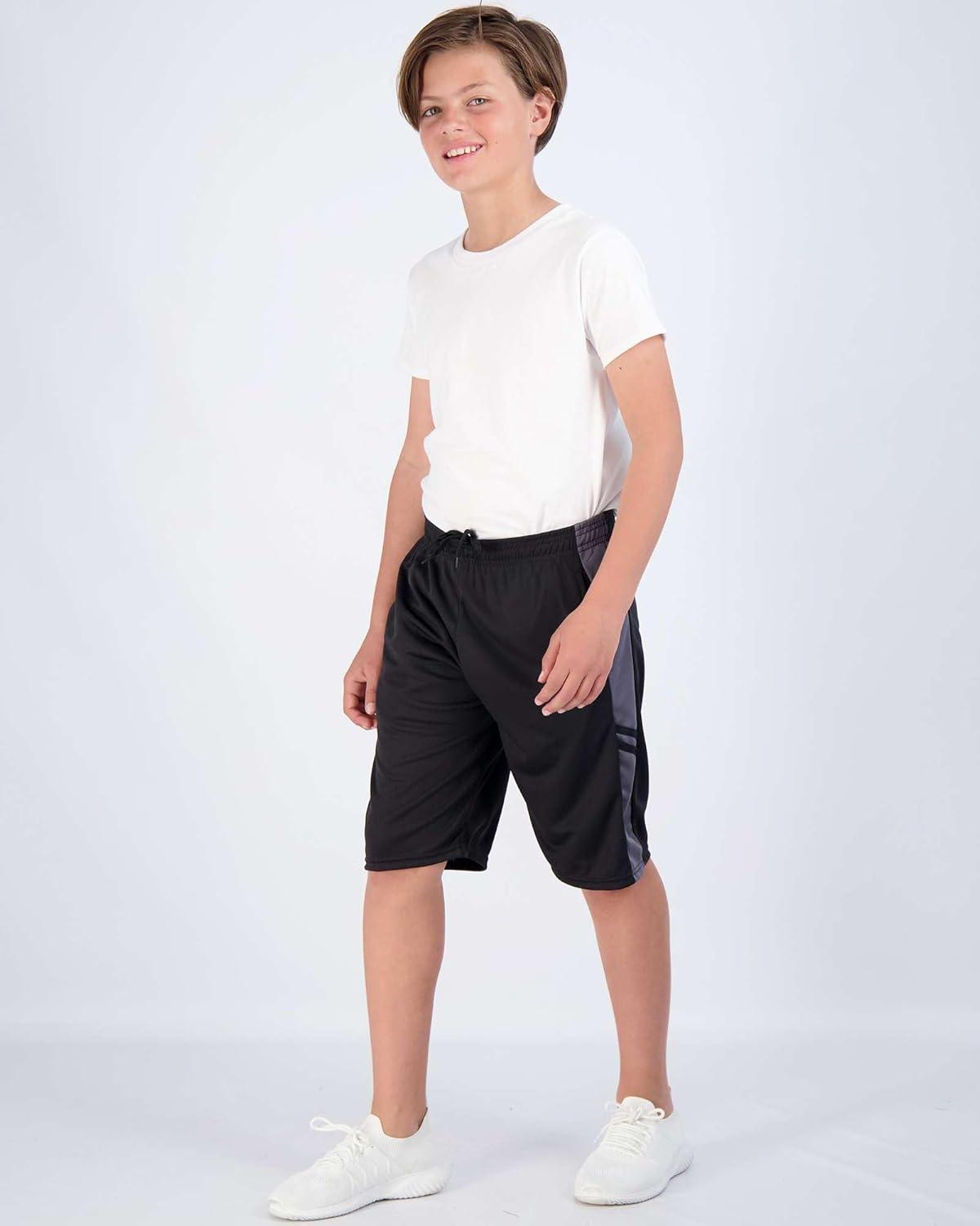 imageReal Essentials 5 Pack Boys Mesh Basketball Athletic Shorts with Pockets  Teen Kids Youth Quick Dry Soccer Running GymSet 5