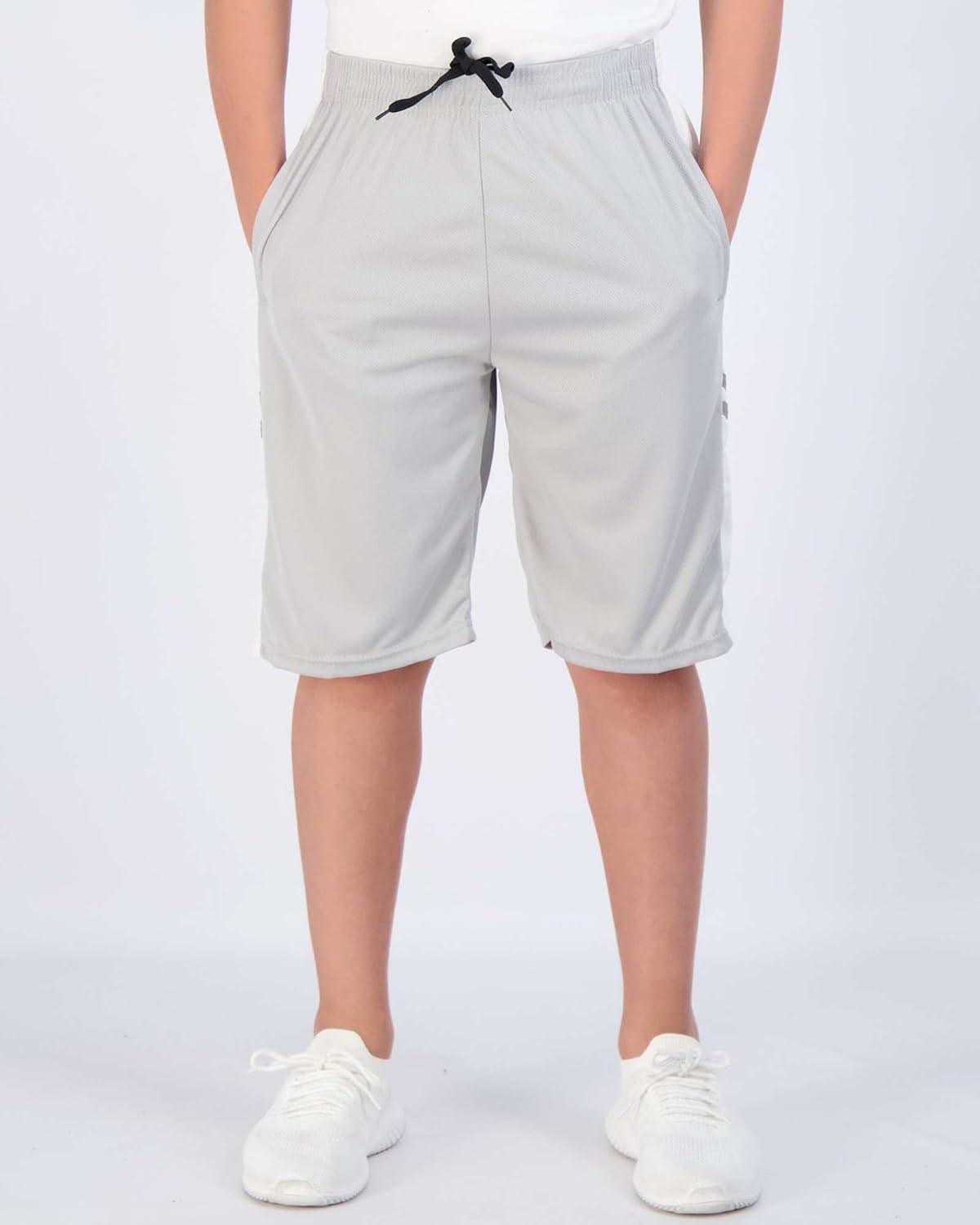 imageReal Essentials 5 Pack Boys Mesh Basketball Athletic Shorts with Pockets  Teen Kids Youth Quick Dry Soccer Running GymSet 5