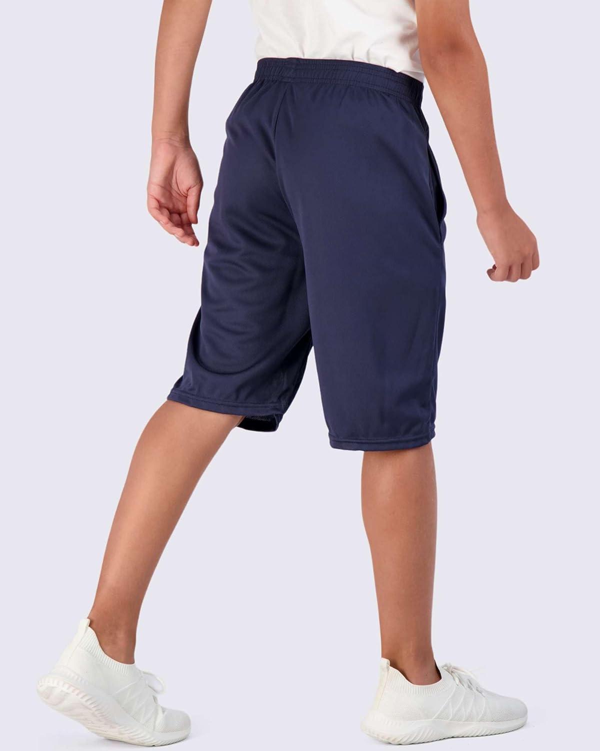 imageReal Essentials 5 Pack Boys Mesh Basketball Athletic Shorts with Pockets  Teen Kids Youth Quick Dry Soccer Running GymSet 6