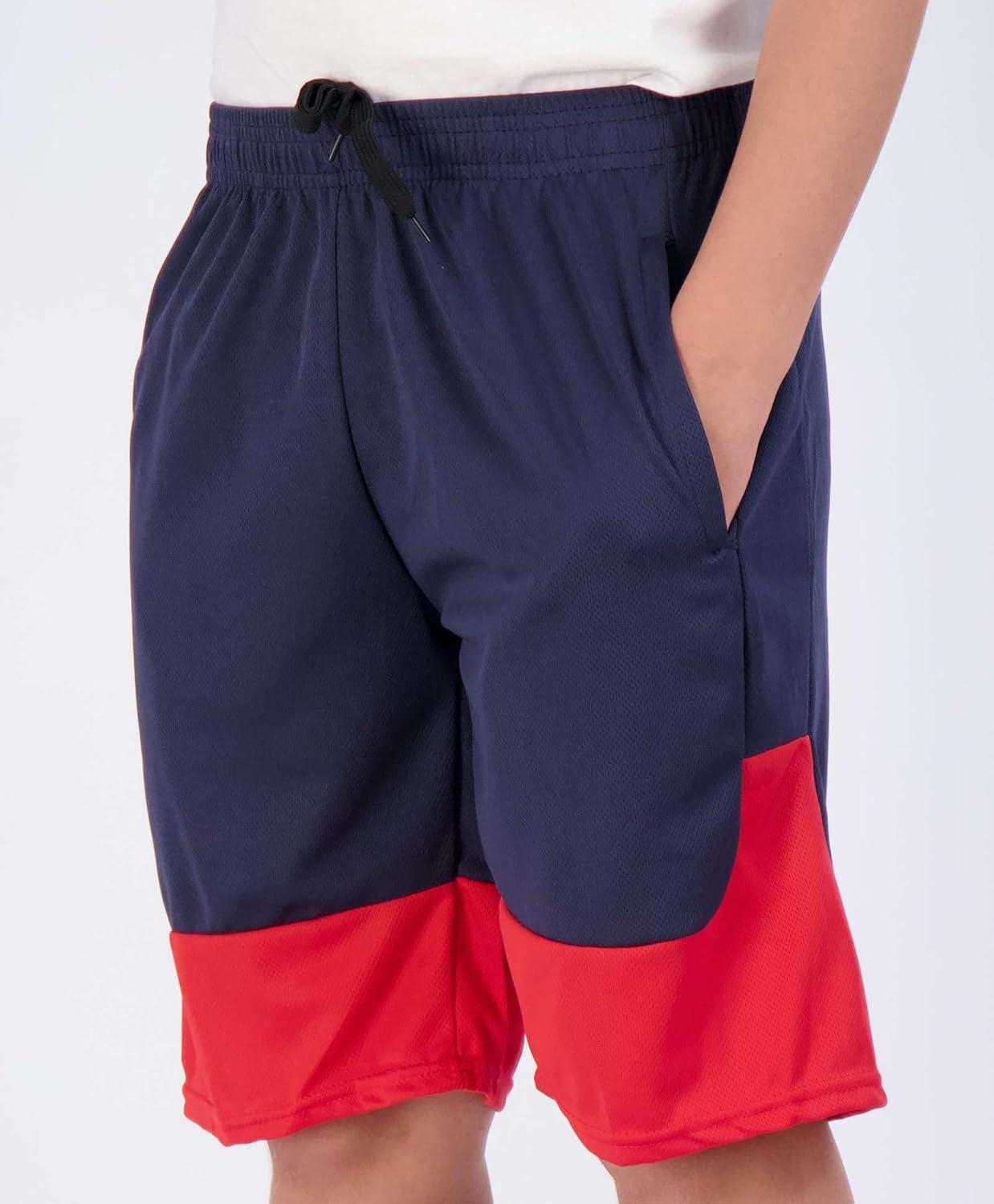 imageReal Essentials 5 Pack Boys Mesh Basketball Athletic Shorts with Pockets  Teen Kids Youth Quick Dry Soccer Running GymSet 7