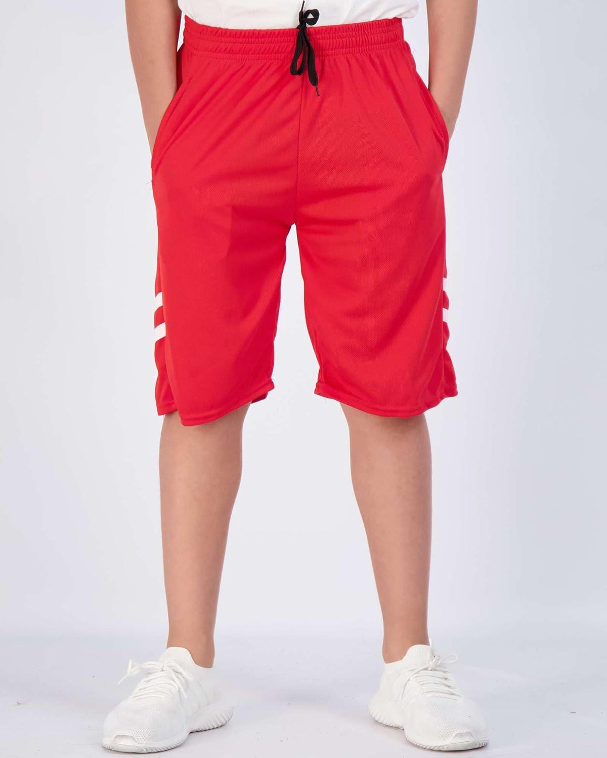 imageReal Essentials 5 Pack Boys Mesh Basketball Athletic Shorts with Pockets  Teen Kids Youth Quick Dry Soccer Running GymSet 9