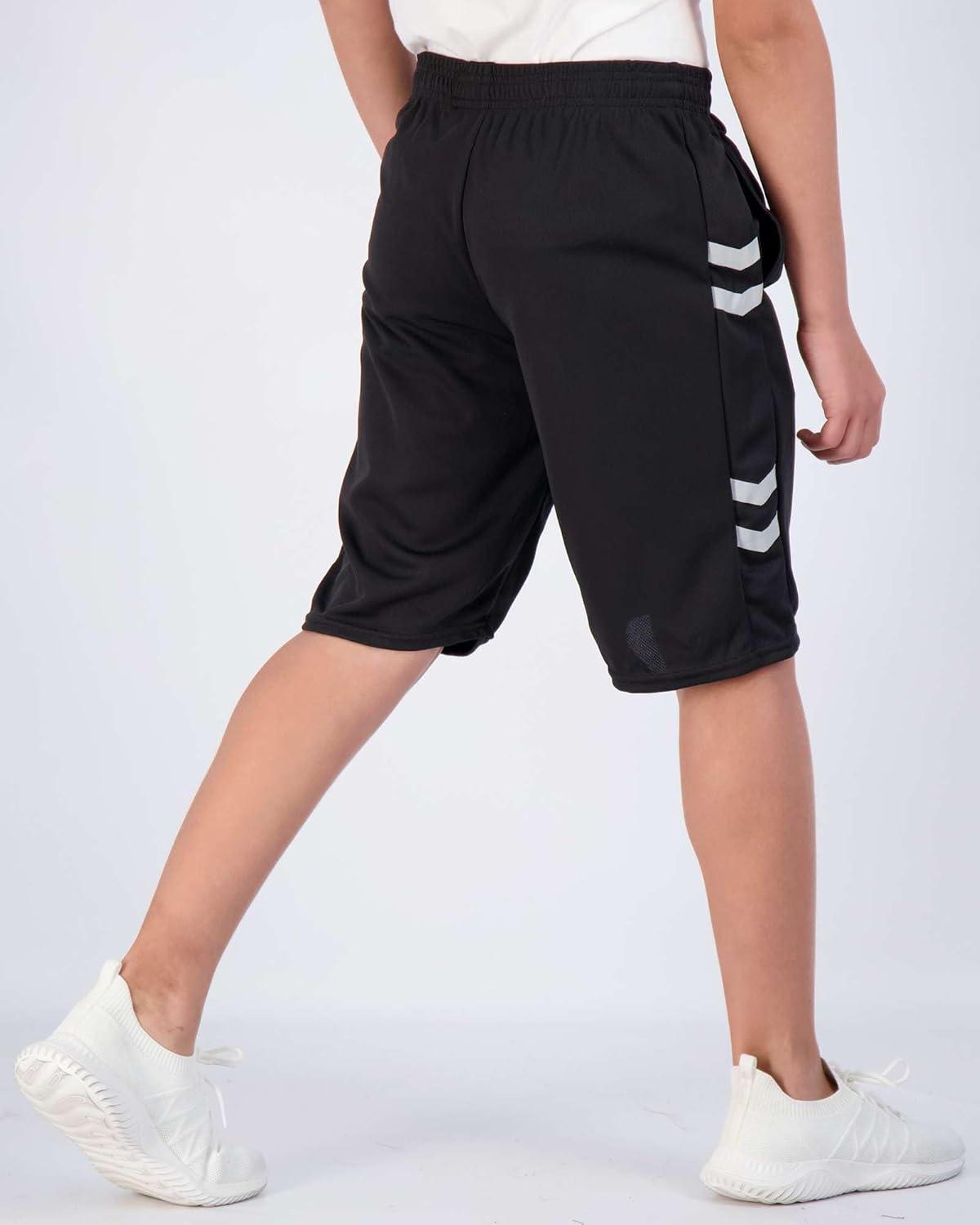 imageReal Essentials 5 Pack Boys Mesh Basketball Athletic Shorts with Pockets  Teen Kids Youth Quick Dry Soccer Running GymSet 9