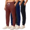 imageReal Essentials 3 Pack Mens Jogger Sweatpants  Cotton Fleece Bottoms Athletic Pants with Pockets Big ampamp Tall AvailableSet F