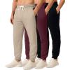 imageReal Essentials 3 Pack Mens Jogger Sweatpants  Cotton Fleece Bottoms Athletic Pants with Pockets Big ampamp Tall AvailableSet I