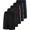 imageReal Essentials 5 Pack Boys Mesh Basketball Athletic Shorts with Pockets  Teen Kids Youth Quick Dry Soccer Running GymSet 12