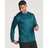 imageReal Essentials 4 Pack Mens Long Sleeve Dry Fit T Shirts Hiking Fishing Workout Gym Work Sun UPF 50 Wicking Running TeeSet B