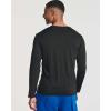 imageReal Essentials 4 Pack Mens Long Sleeve Dry Fit T Shirts Hiking Fishing Workout Gym Work Sun UPF 50 Wicking Running TeeSet M