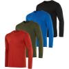 imageReal Essentials 4 Pack Mens DryFit Active Athletic Long Sleeve Pocket Crew TShirt Outdoors UPF 50 S5XLTSet 1