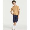 imageReal Essentials 5 Pack Boys Cotton Short Sleeve Crew Neck TShirts  Casual Athletic Outdoor Shirts for Teens Ages 418Set 4
