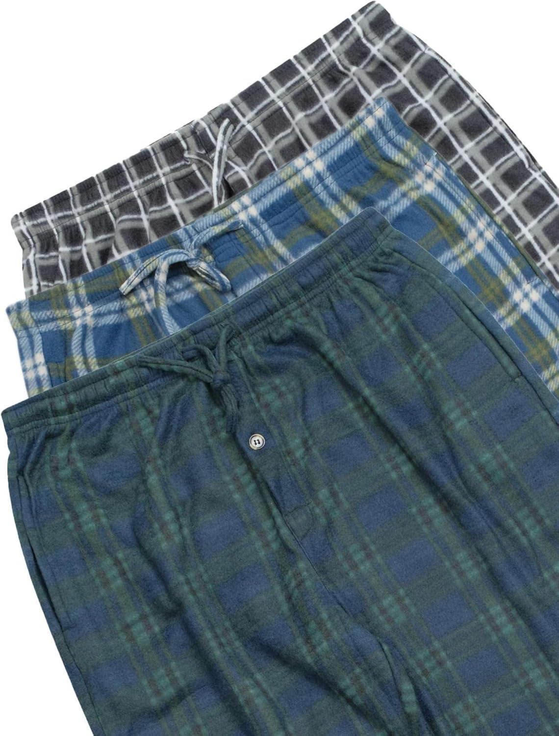 imageReal Essentials 3 Pack Boys Fleece Pajama Pants Soft PJ Bottoms for Kids Youth Teens Sleepwear Ages 518Set 1